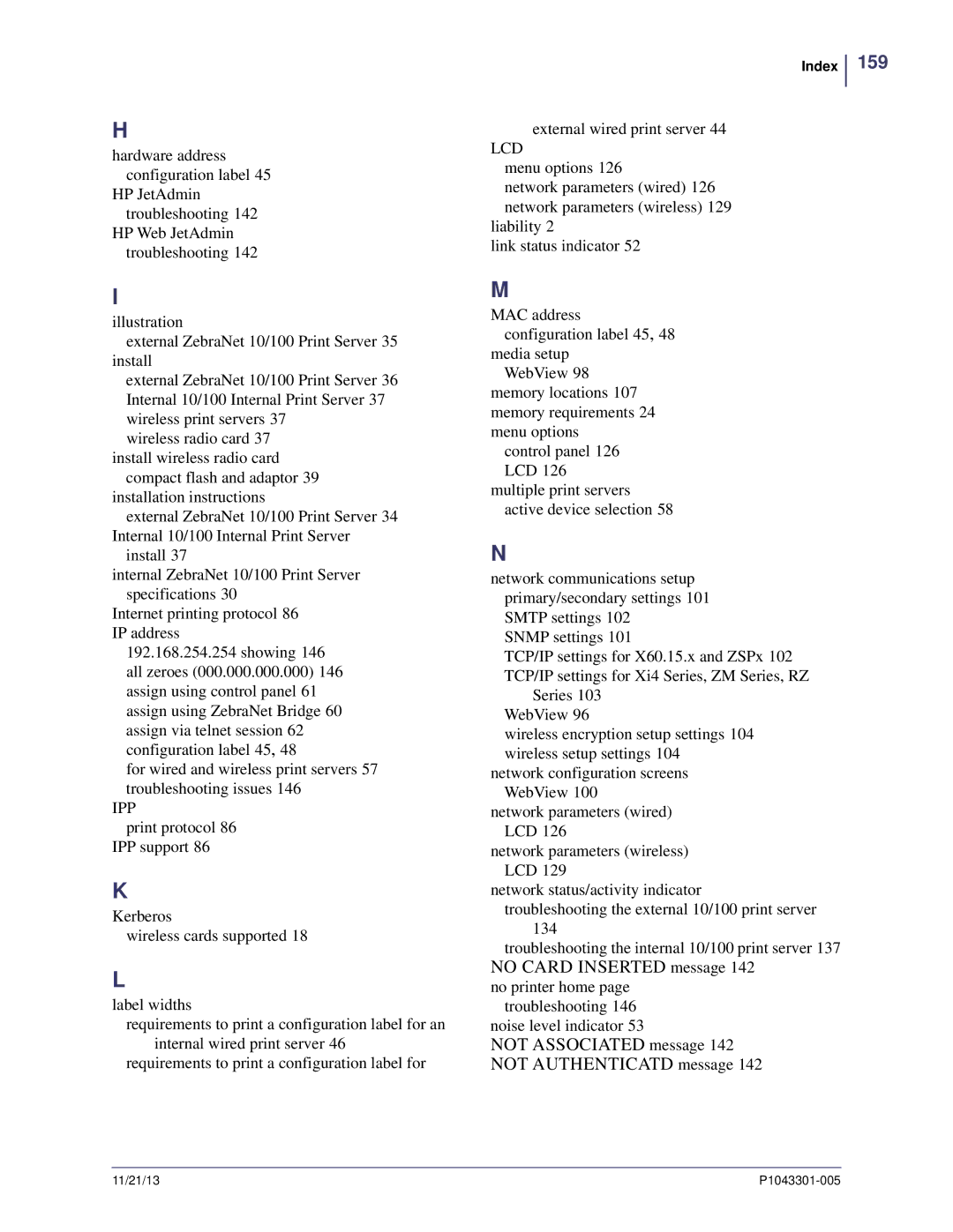 Zebra Technologies P1043301-005 manual Not Associated message Not Authenticatd message 