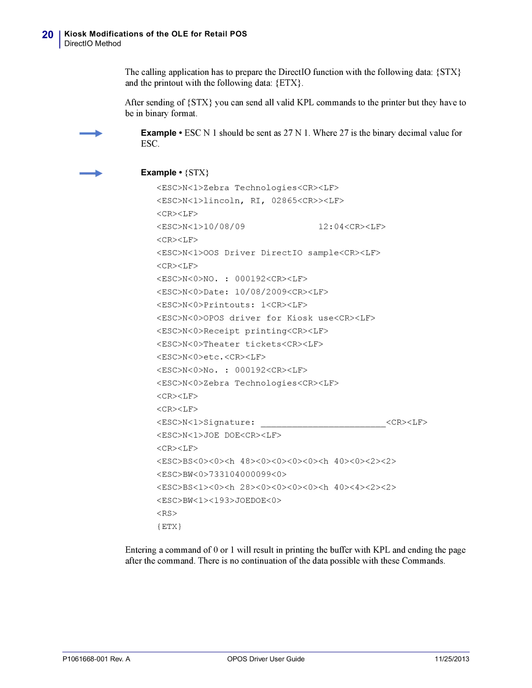 Zebra Technologies P1061668-001 manual Example STX 