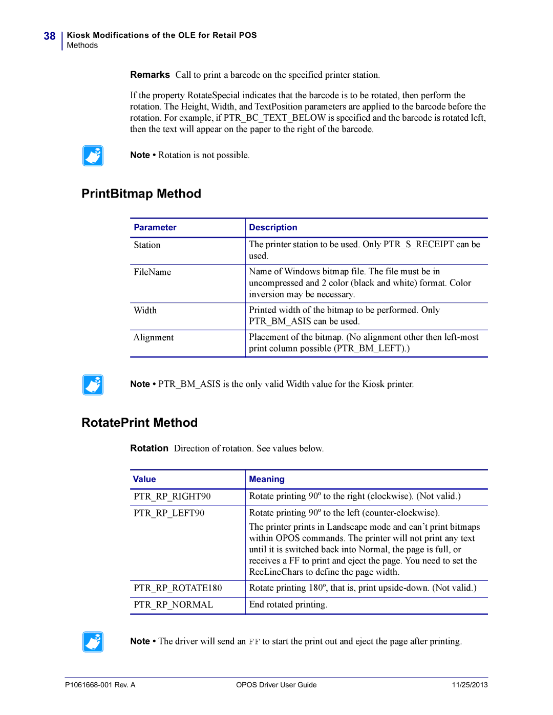 Zebra Technologies P1061668-001 manual PrintBitmap Method, RotatePrint Method 