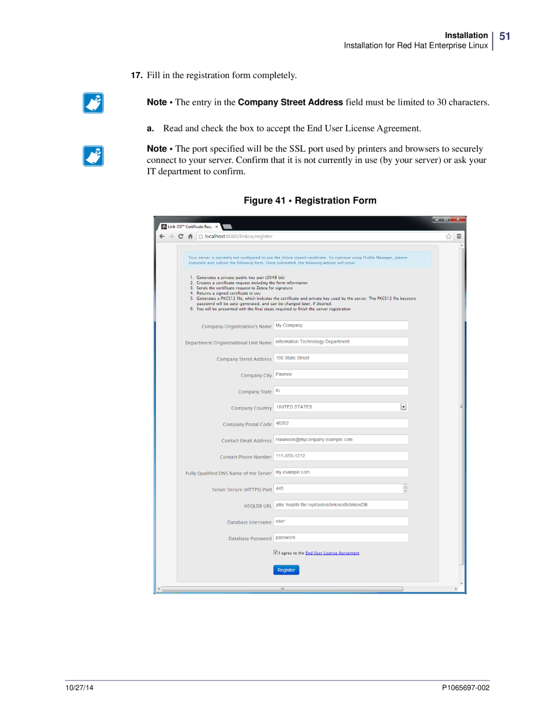 Zebra Technologies P1065697-002 manual Registration Form 