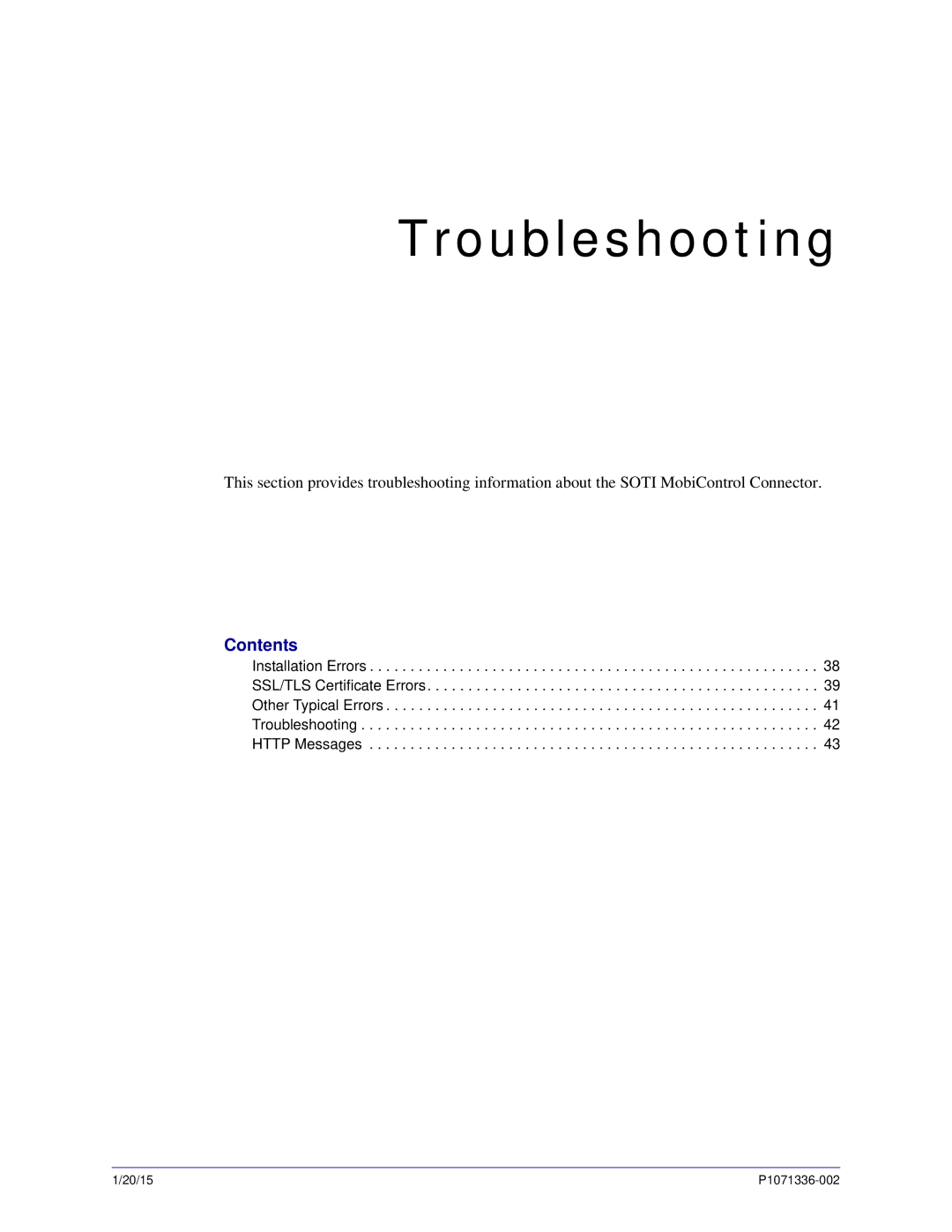 Zebra Technologies P1071336-002 manual Troubleshooting 