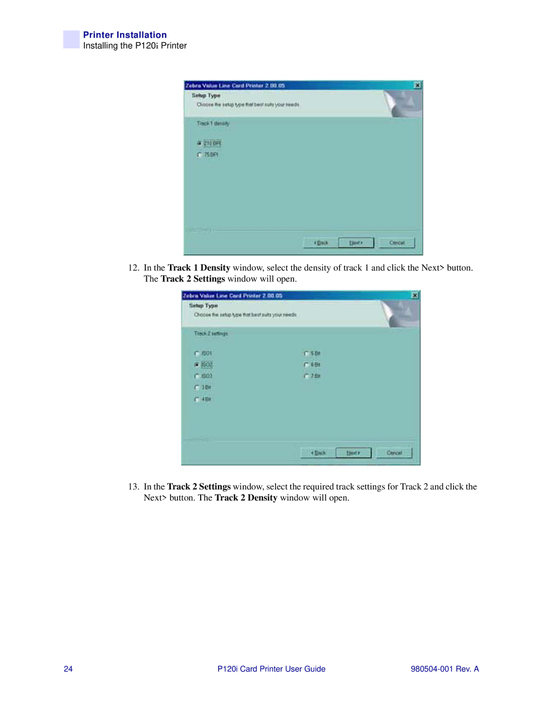 Zebra Technologies P120i user manual Printer Installation 