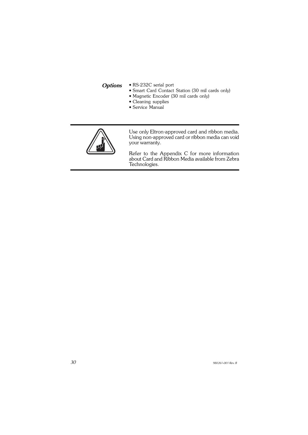 Zebra Technologies P310F, P310C user manual 980261-001 Rev. B 