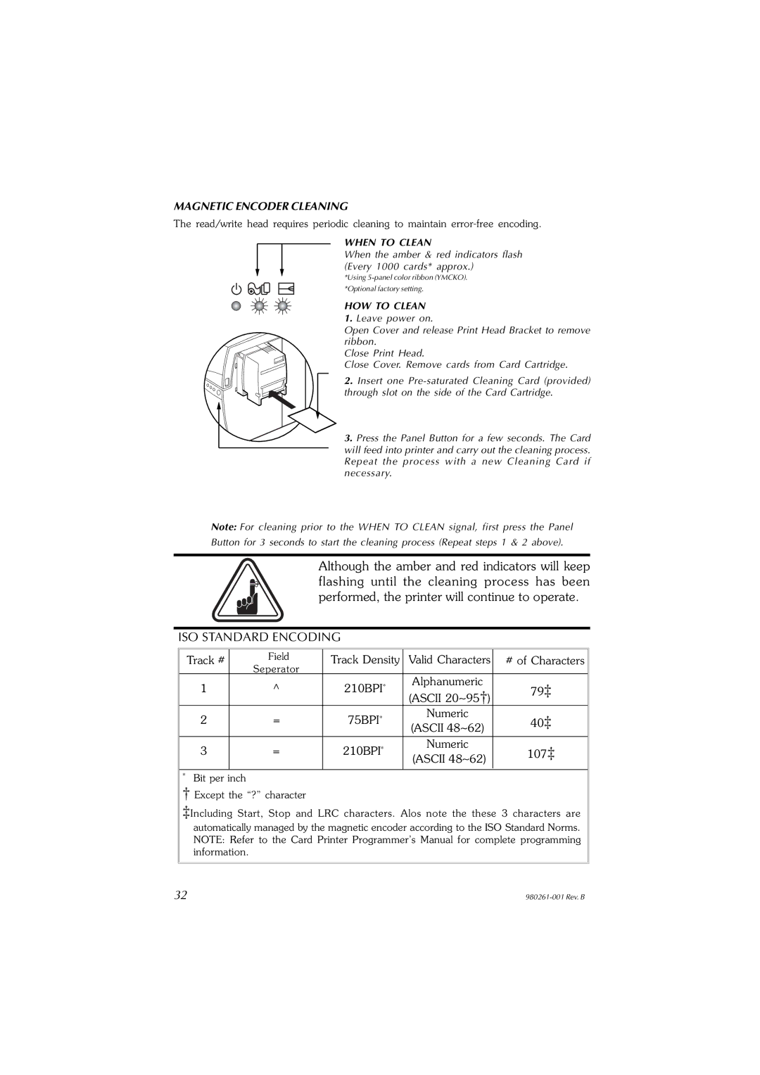 Zebra Technologies P310F, P310C user manual ISO Standard Encoding, Magnetic Encoder Cleaning 