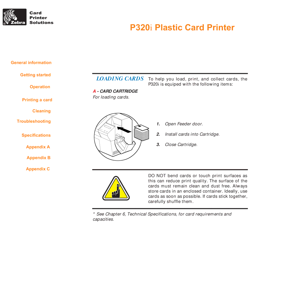 Zebra Technologies P320i user manual Card Cartridge 