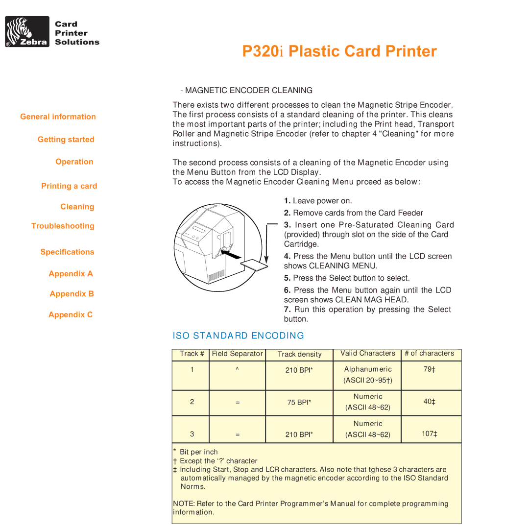 Zebra Technologies P320i user manual ISO Standard Encoding 