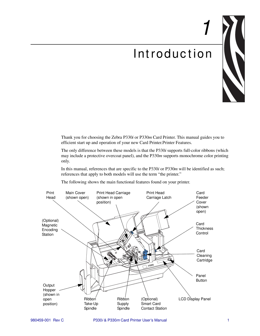 Zebra Technologies P330m, P330i user manual Introduction 