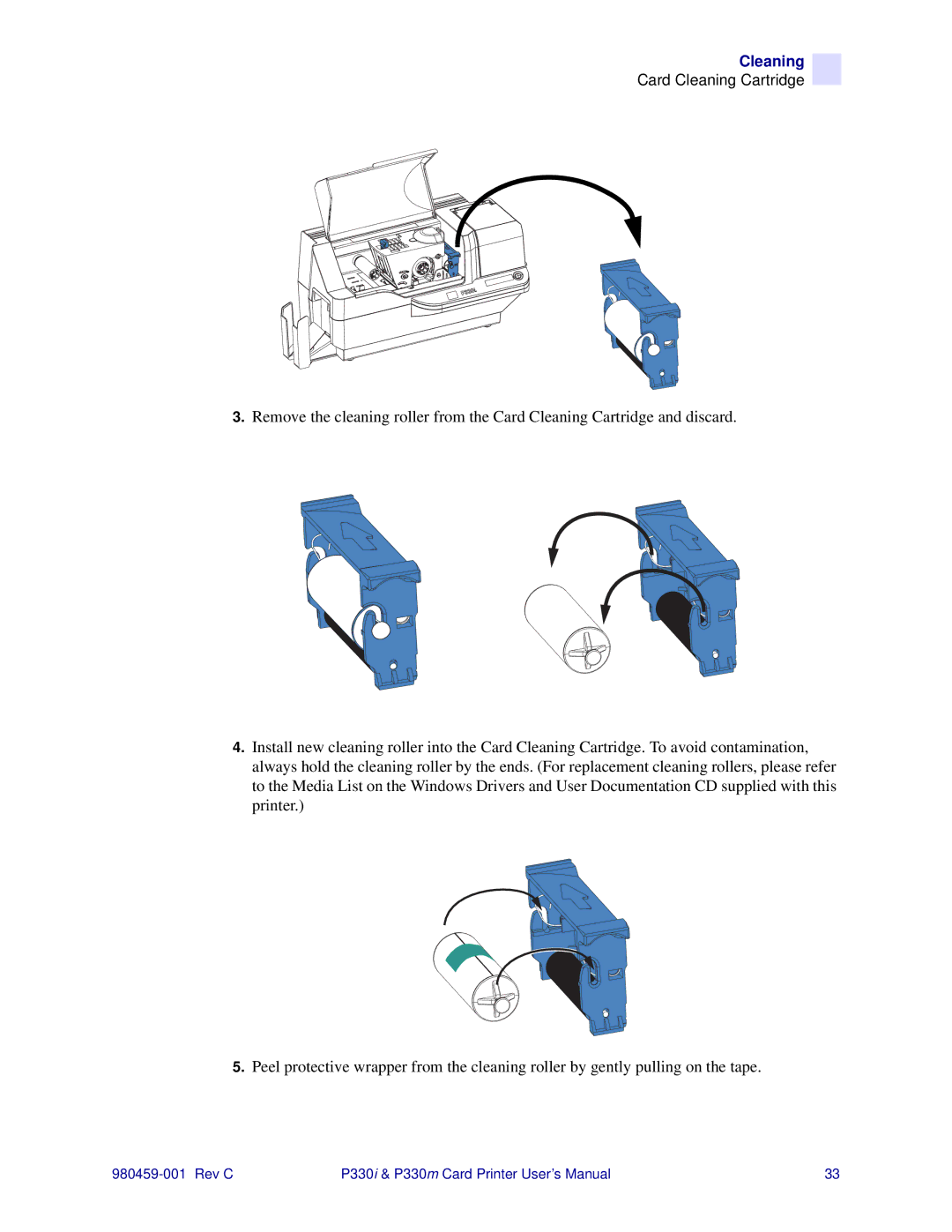 Zebra Technologies P330m, P330i user manual Cleaning 