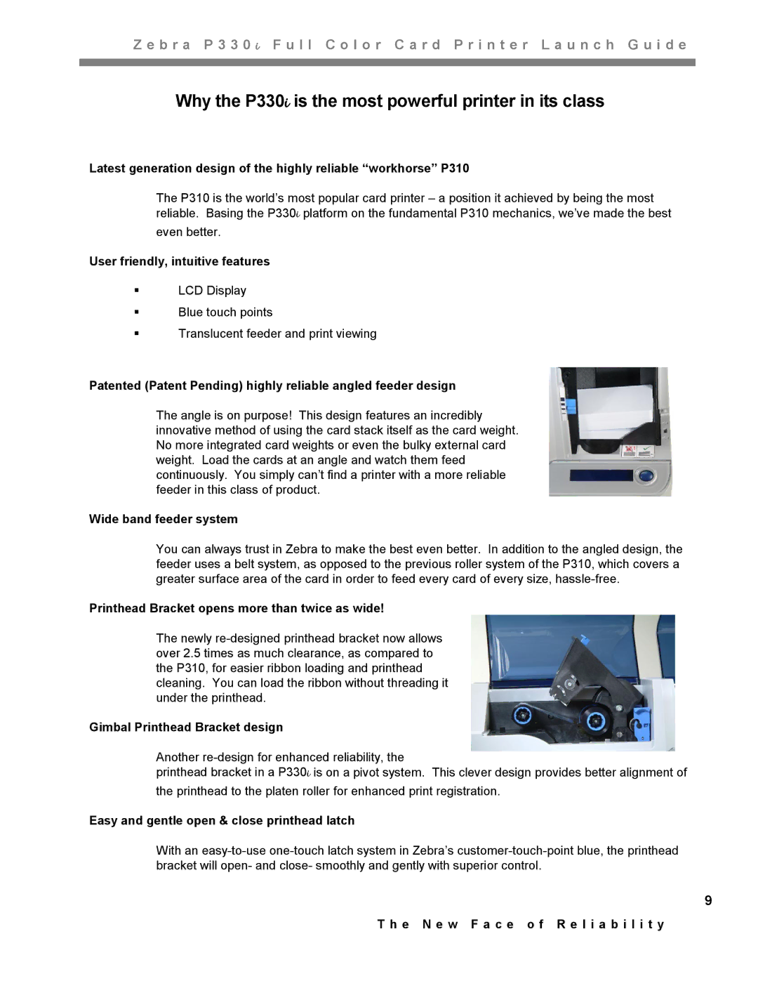 Zebra Technologies P330IIII manual Why the P330i is the most powerful printer in its class 