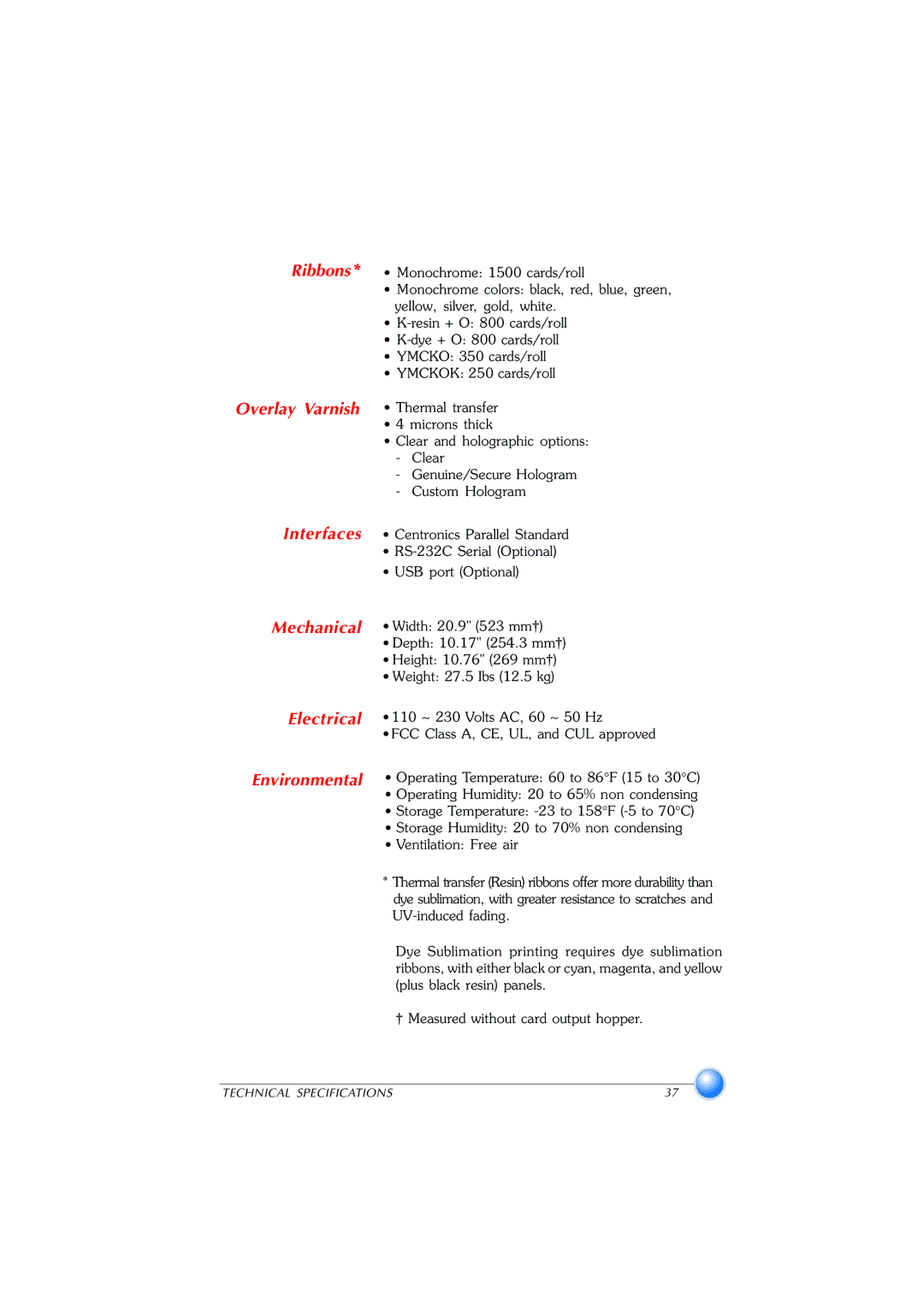 Zebra Technologies P420 user manual Electrical 