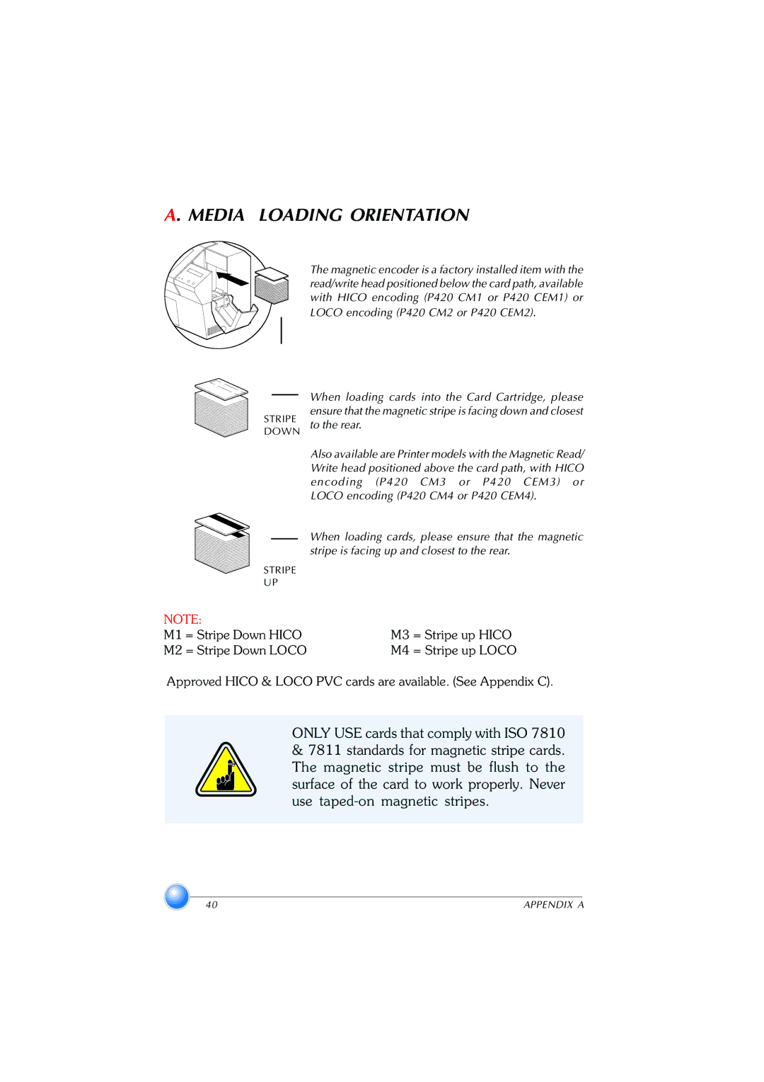 Zebra Technologies P420 user manual Media Loading Orientation 