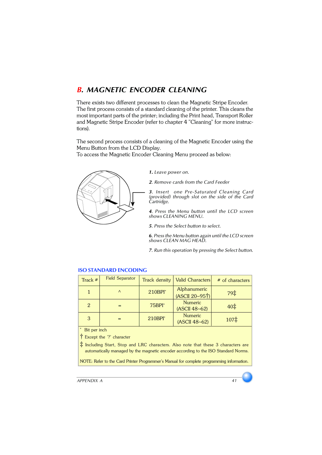 Zebra Technologies P420 user manual Magnetic Encoder Cleaning 