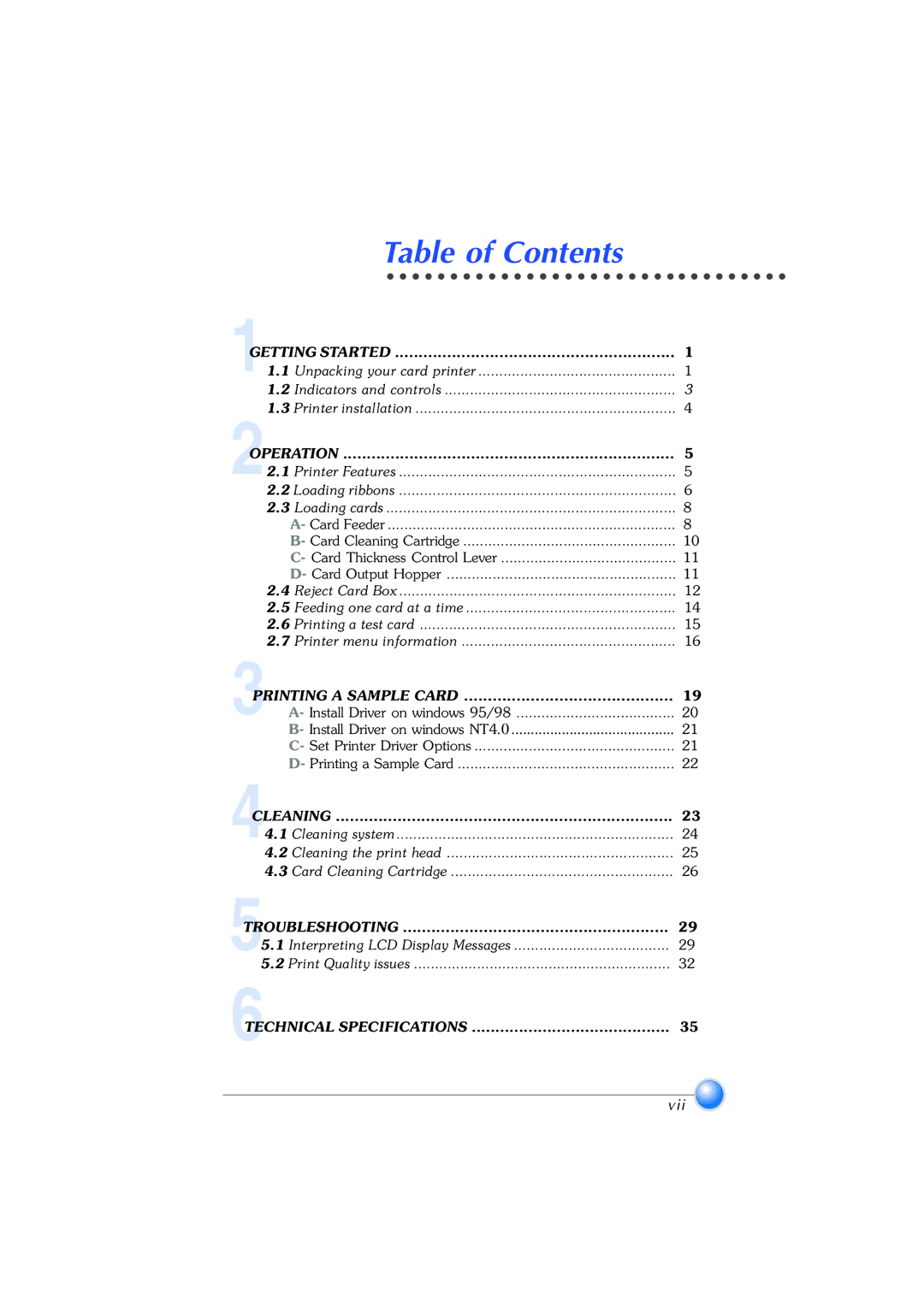 Zebra Technologies P420 user manual Table of Contents 