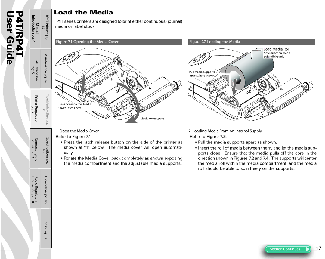 Zebra Technologies P4T manual Load the Media 