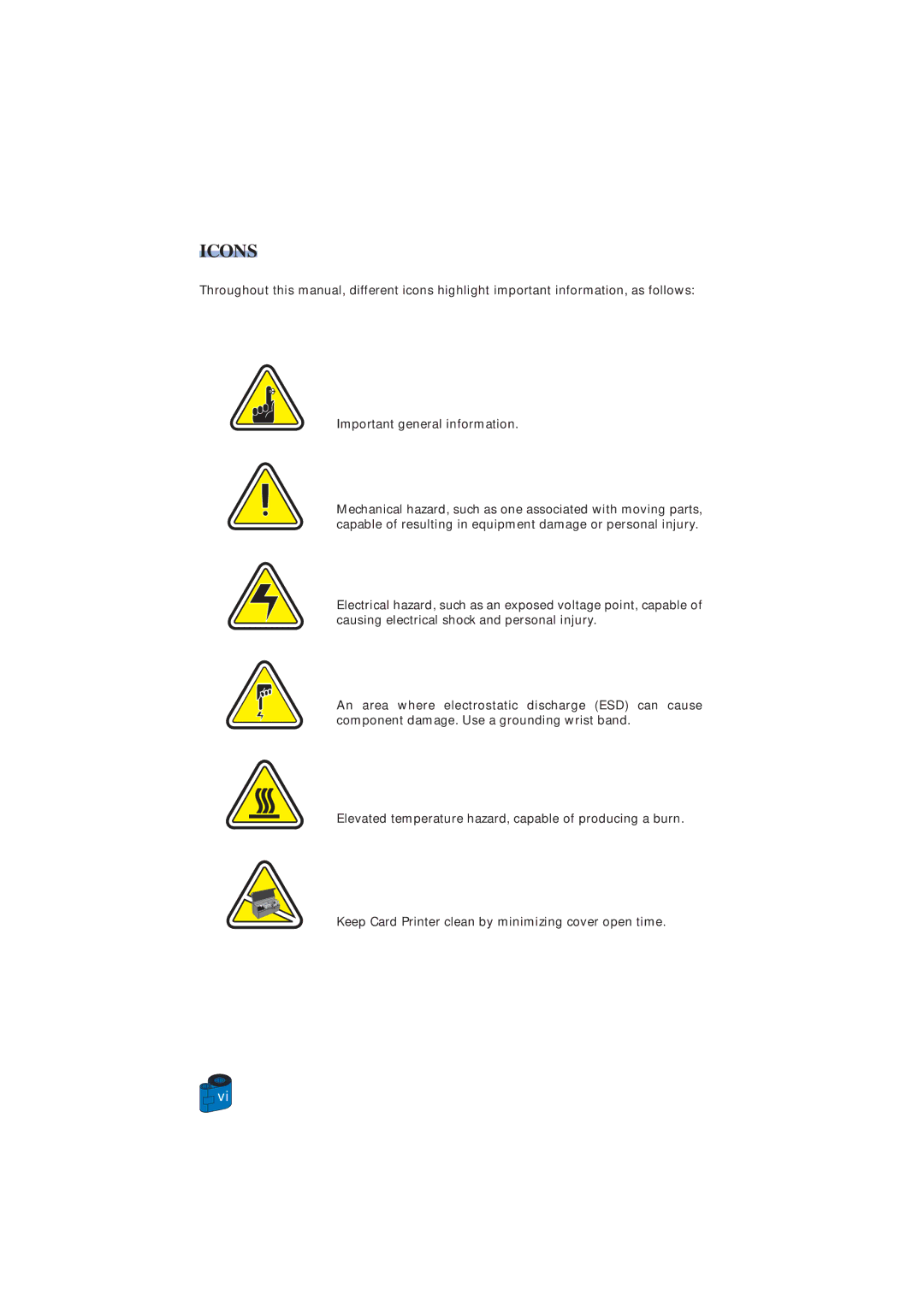 Zebra Technologies P520 user manual Icons 