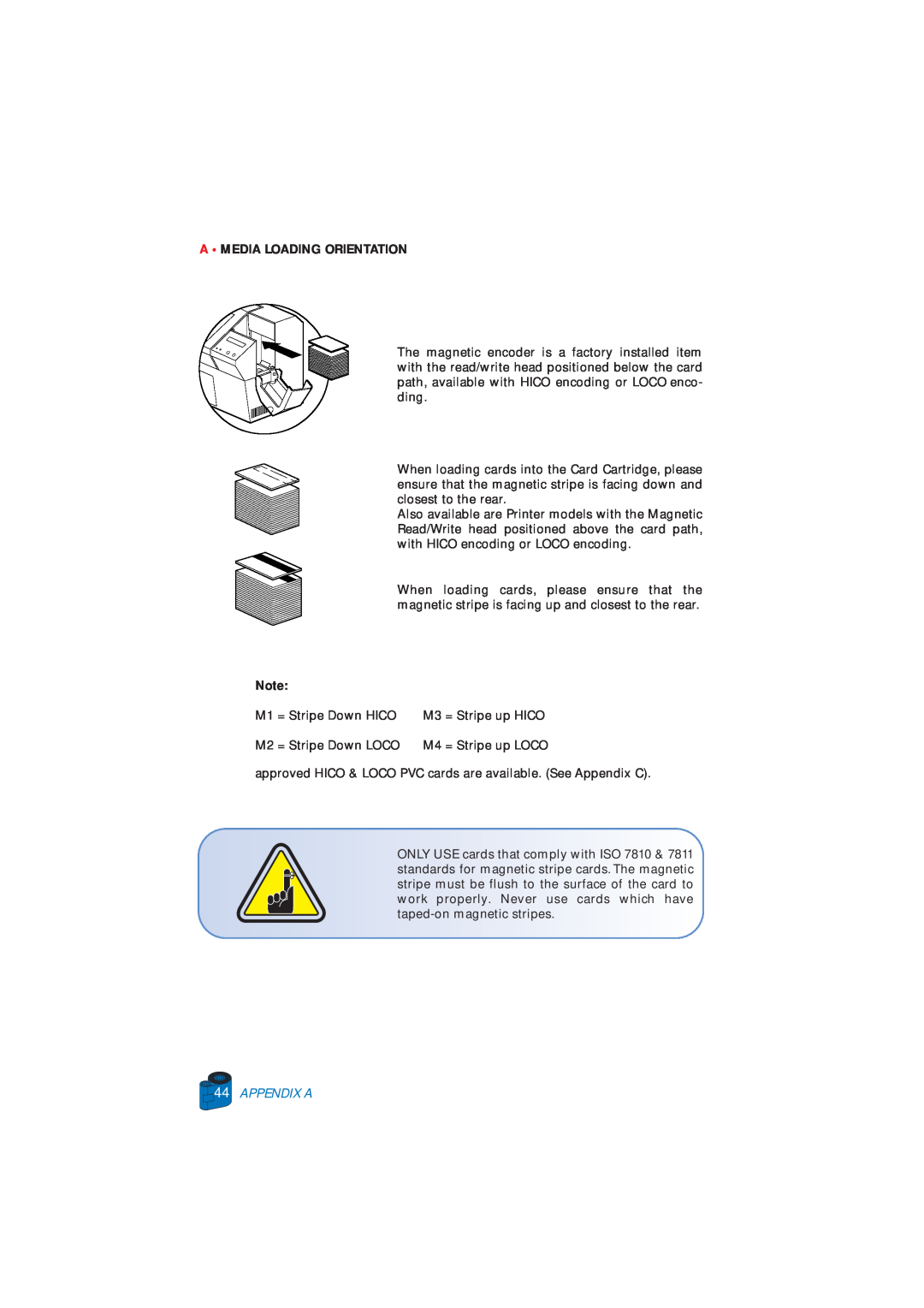Zebra Technologies P520 user manual Appendix A, A Media Loading Orientation 