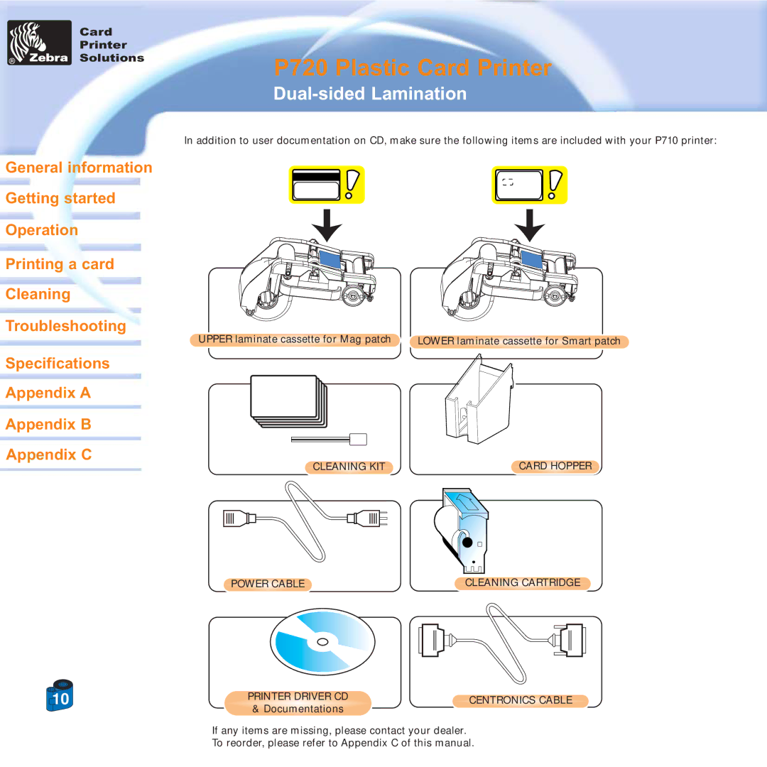 Zebra Technologies specifications P720 Plastic Card Printer 