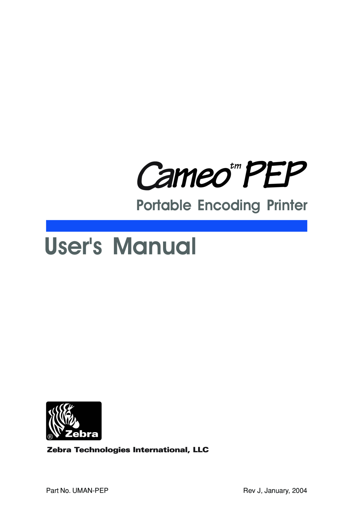 Zebra Technologies Portable Encoding Printer user manual Users Manual 