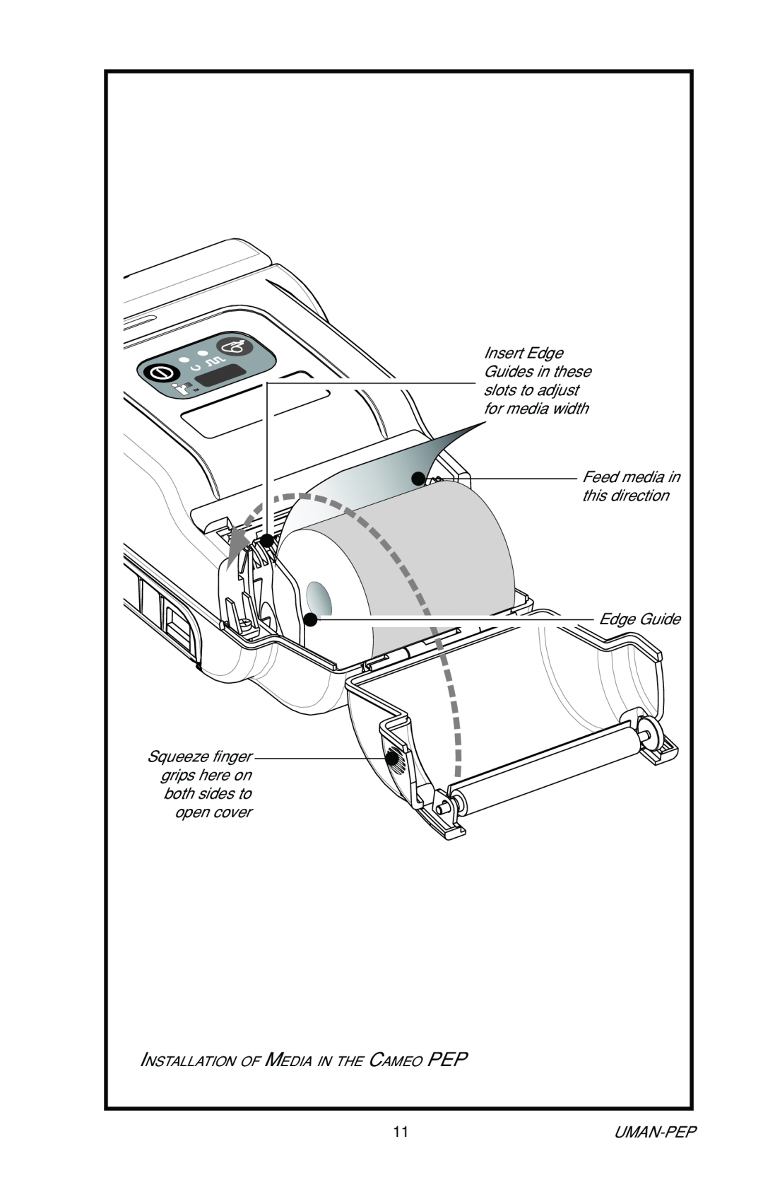 Zebra Technologies Portable Encoding Printer user manual Installation Of Media In The Cameo Pep 