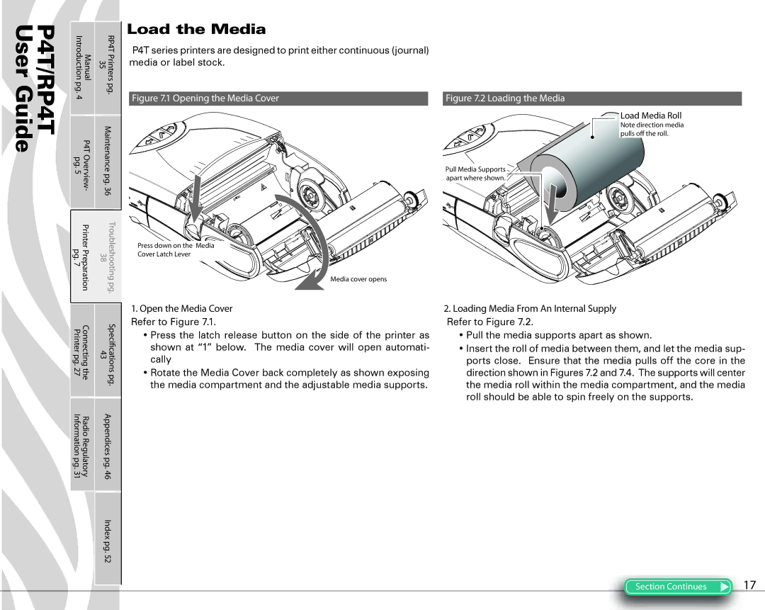 Zebra Technologies PR4T manual Load the Media 