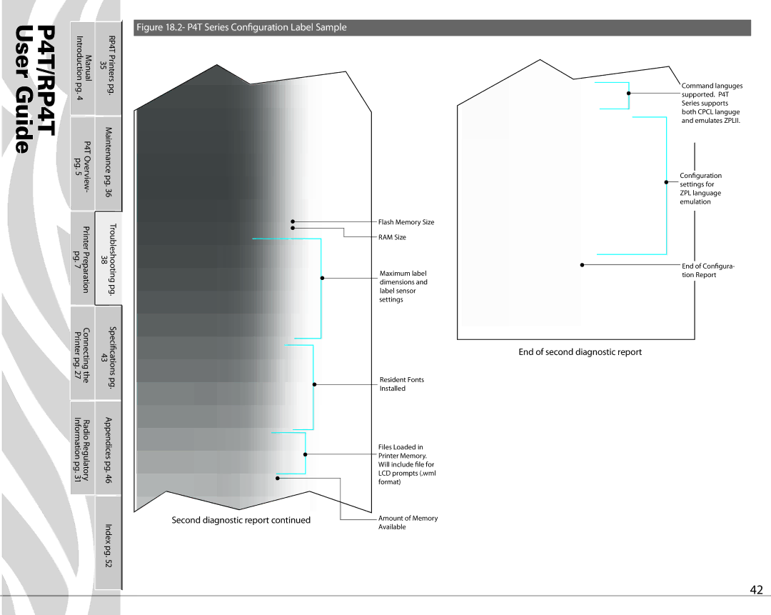 Zebra Technologies PR4T manual Second diagnostic report, End of second diagnostic report 