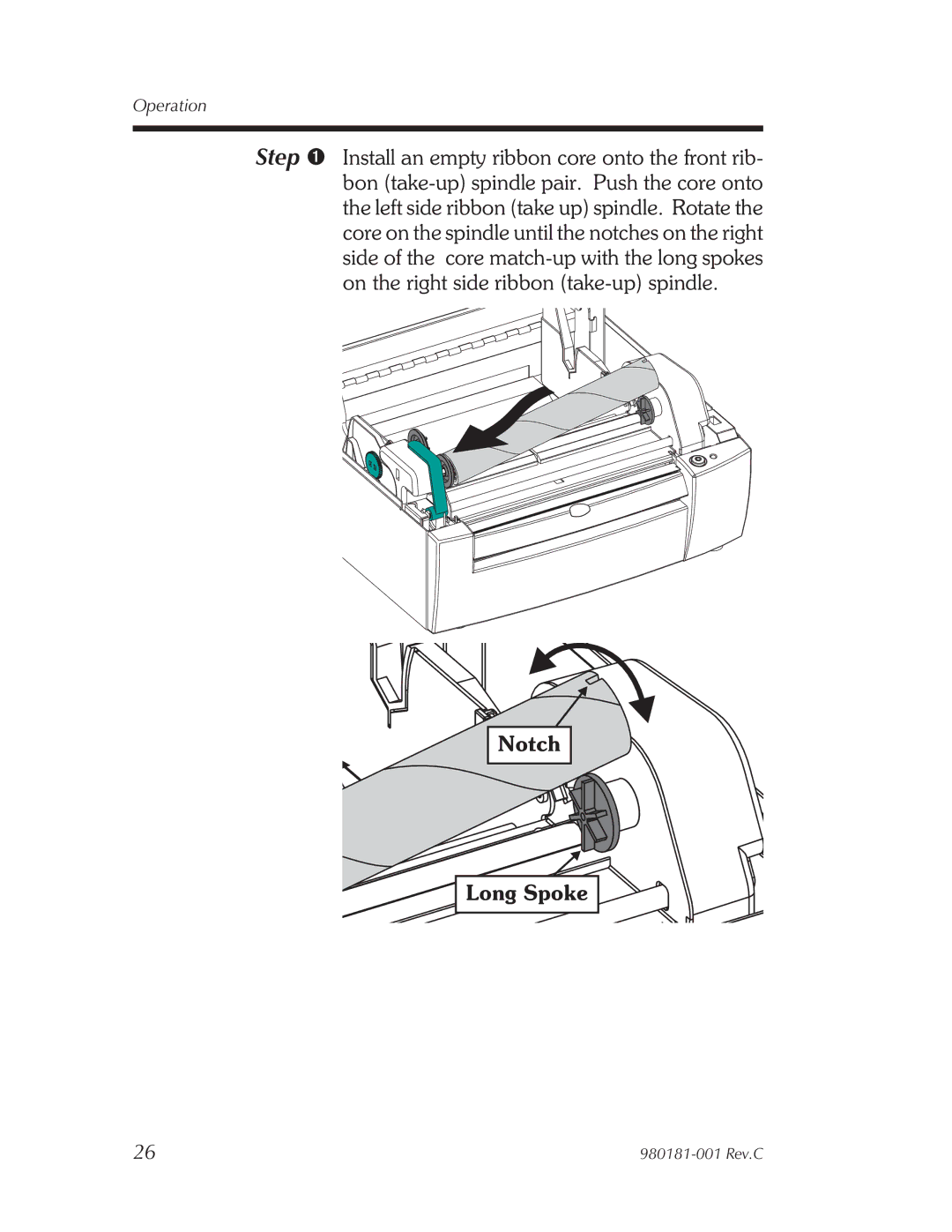 Zebra Technologies Printers user manual Notch Long Spoke 