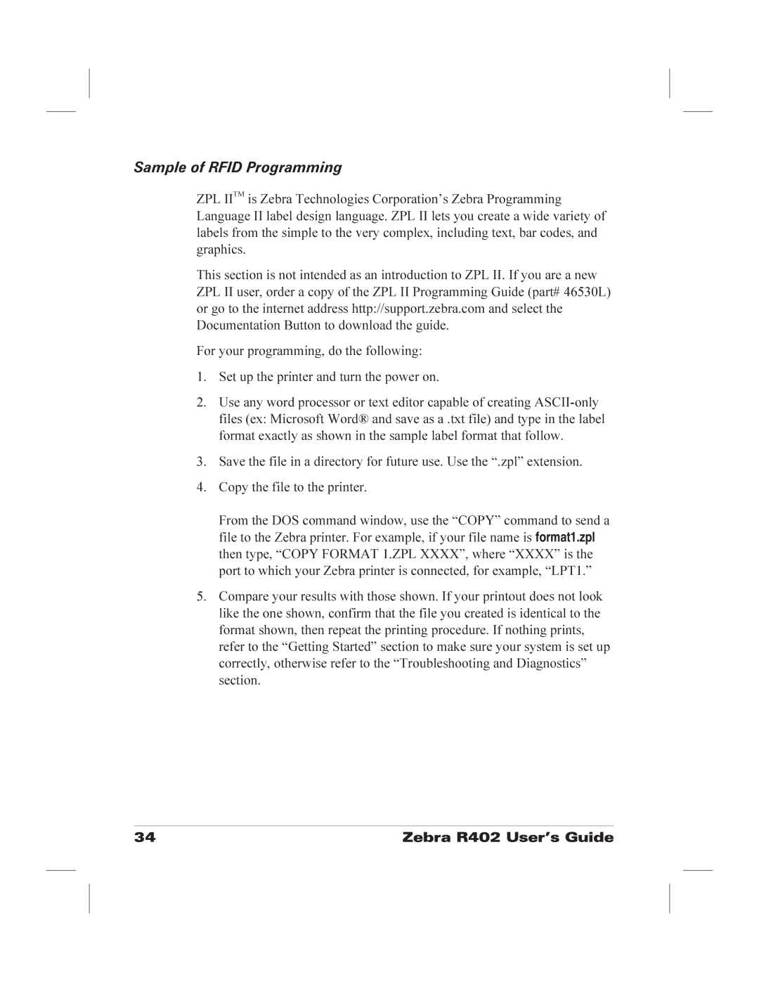 Zebra Technologies R402 manual Sample of Rfid Programming 