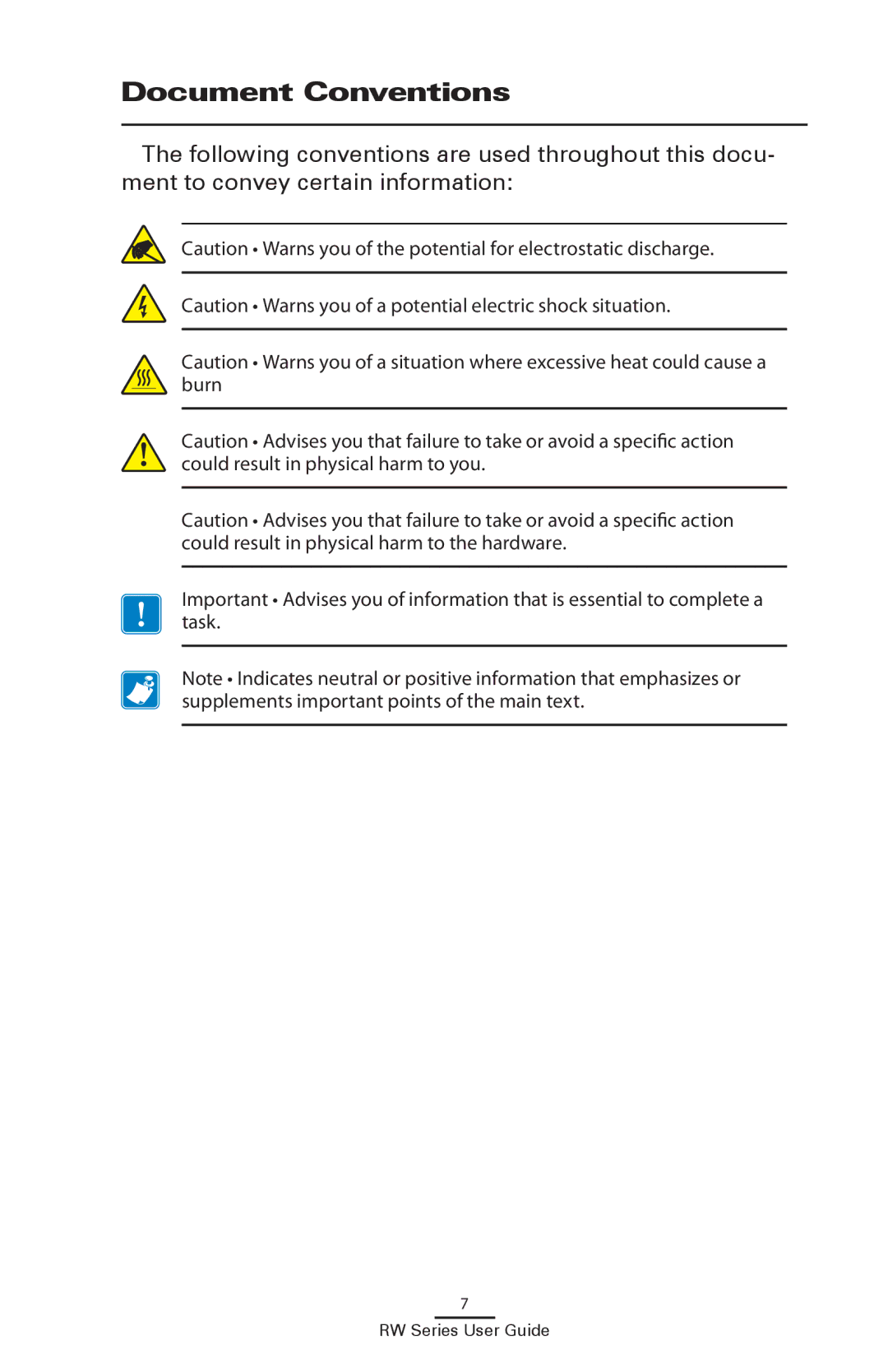 Zebra Technologies RW 420, RW 220 manual Document Conventions 