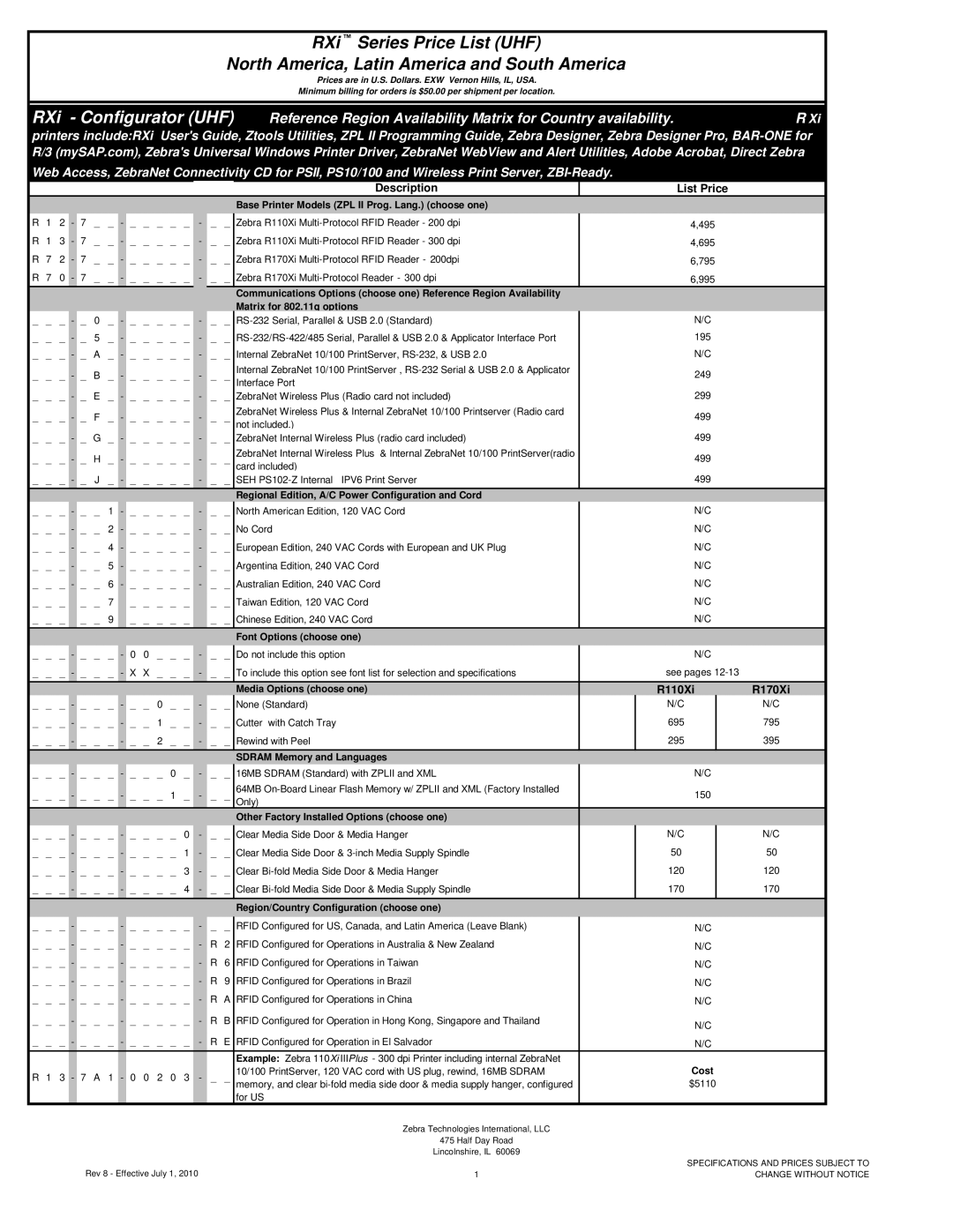 Zebra Technologies RXI SERIES (UHF) manual RXi Configurator UHF 