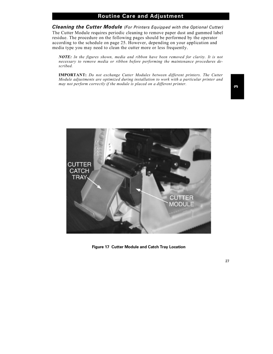 Zebra Technologies S-500 manual Cutter Module and Catch Tray Location 