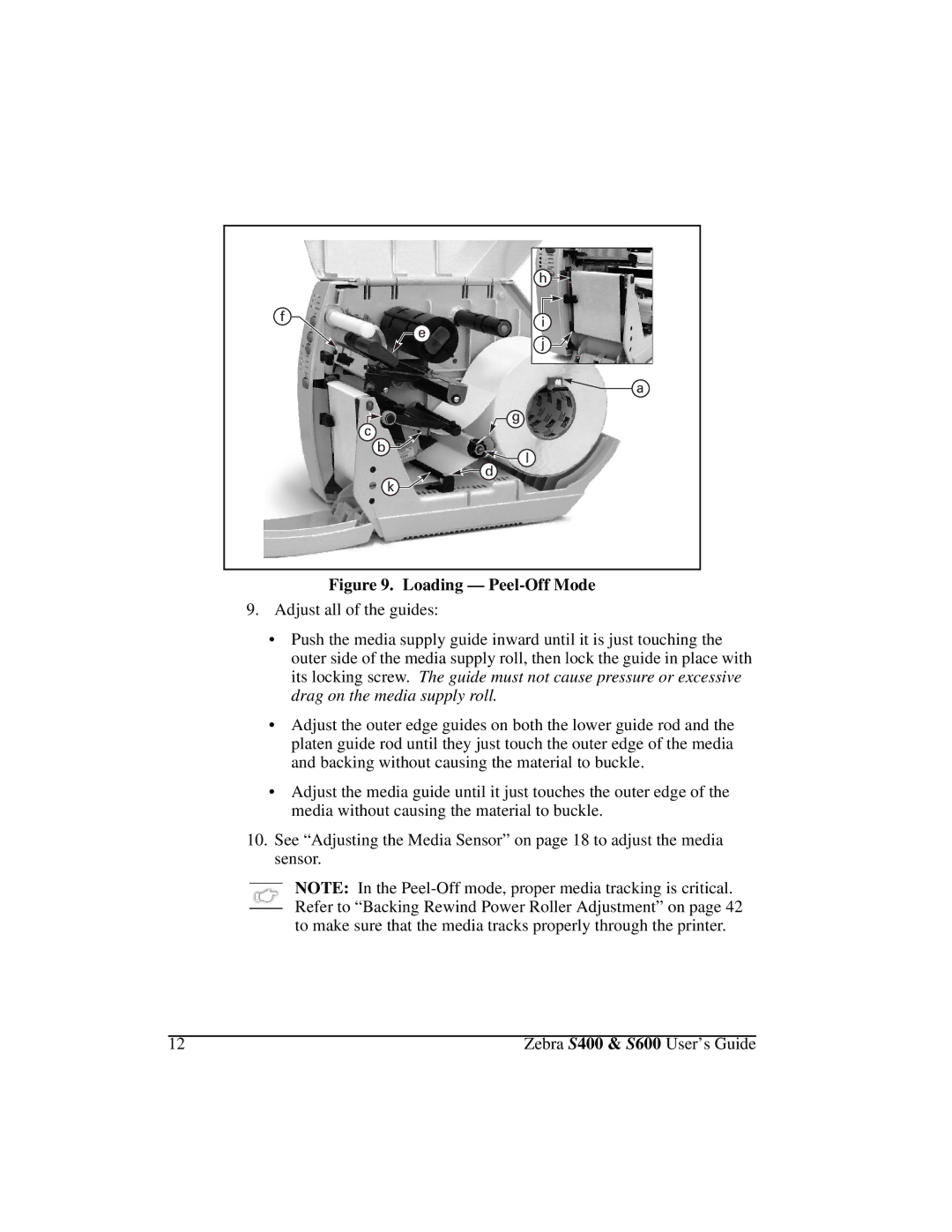 Zebra Technologies S400, S600 manual Loading Peel-Off Mode 