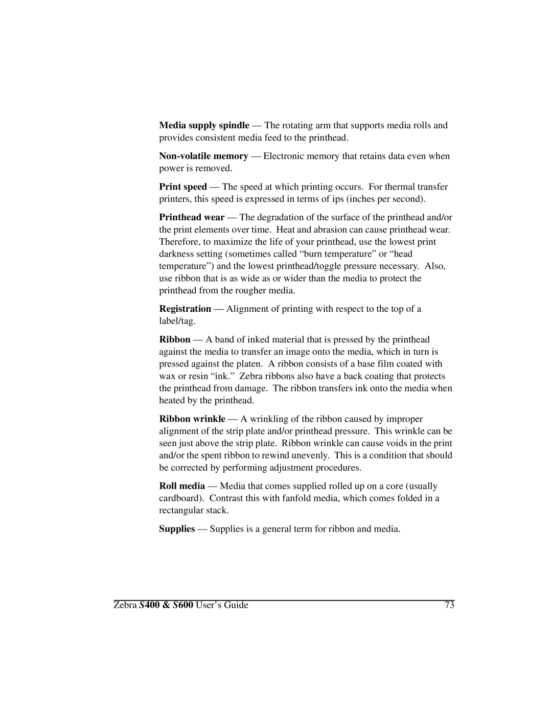 Zebra Technologies manual Zebra S400 & S600 User’s Guide 