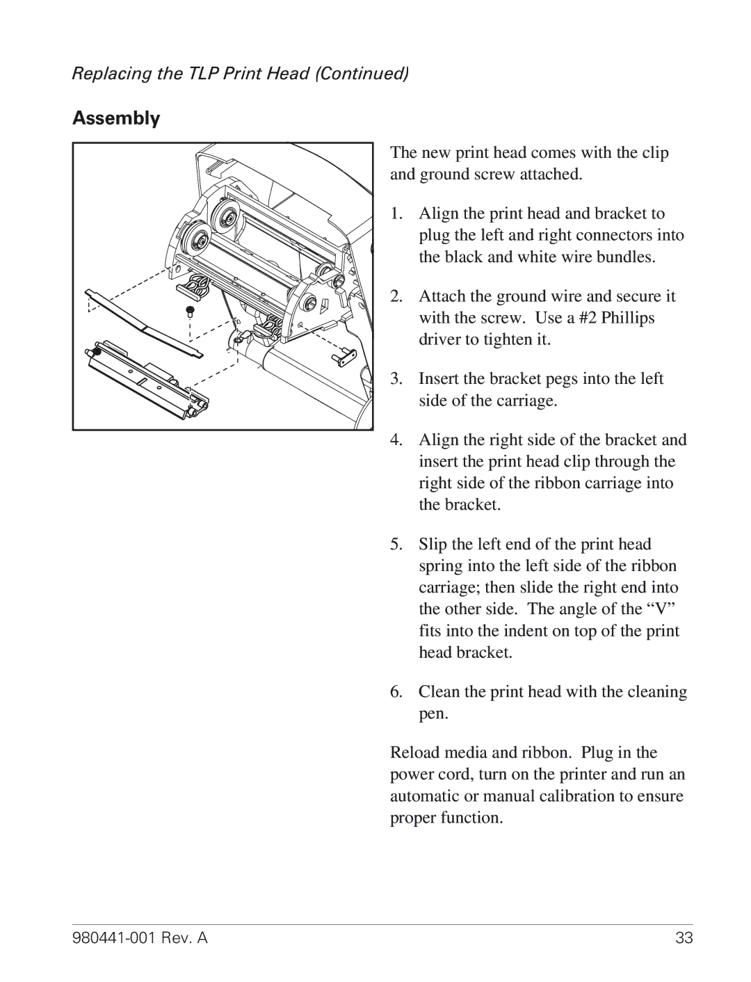 Zebra Technologies TLP 3844-Z manual Assembly 