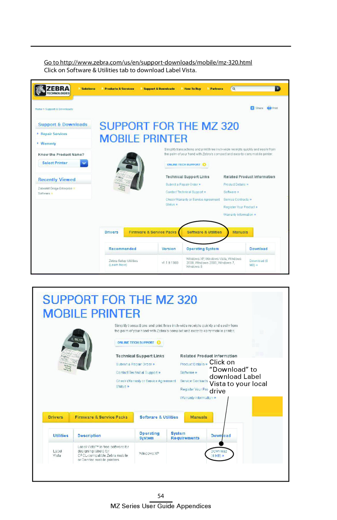 Zebra Technologies UMAN-MZA-007 manual MZ Series User Guide Appendices 