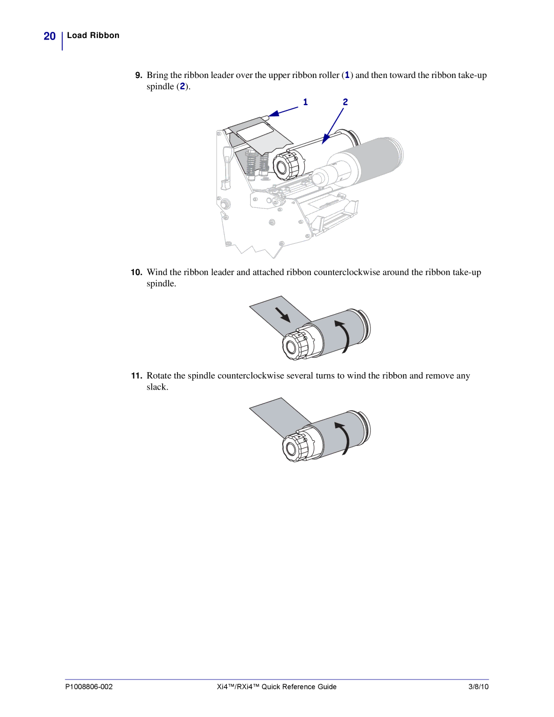 Zebra Technologies RXi4 manual Load Ribbon 