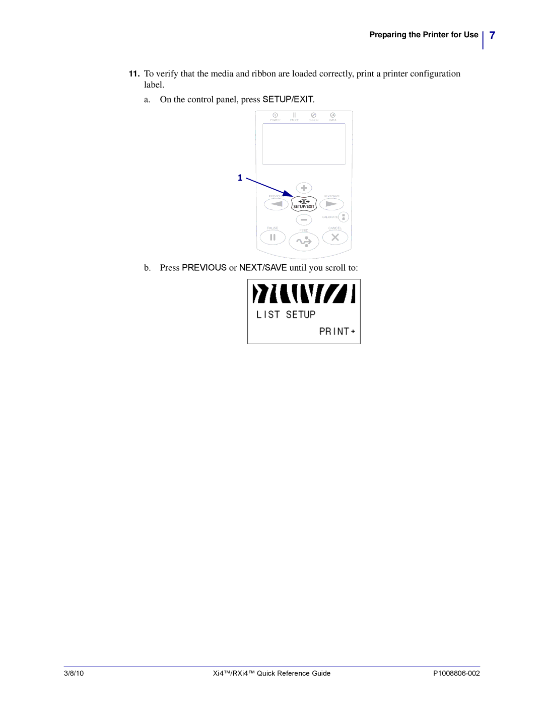 Zebra Technologies RXi4 manual Preparing the Printer for Use 