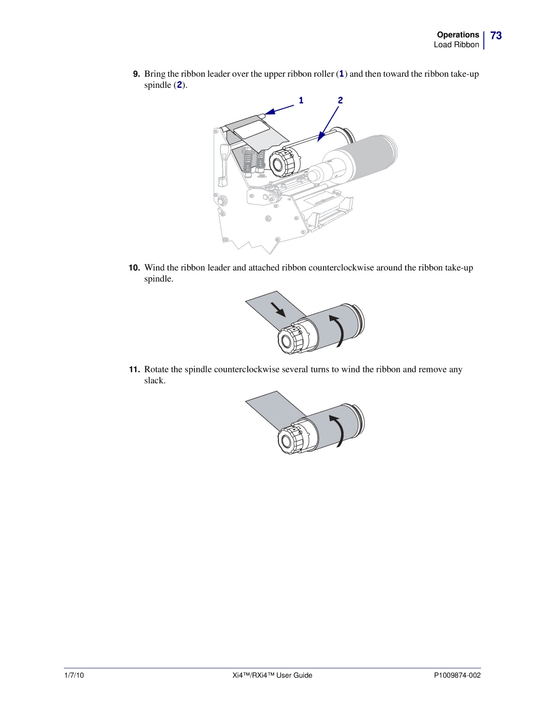 Zebra Technologies 11680100201, 14080100200, RXI4TM, 17080100200, 22080100000, 17280100000, 17080100000 manual Operations 