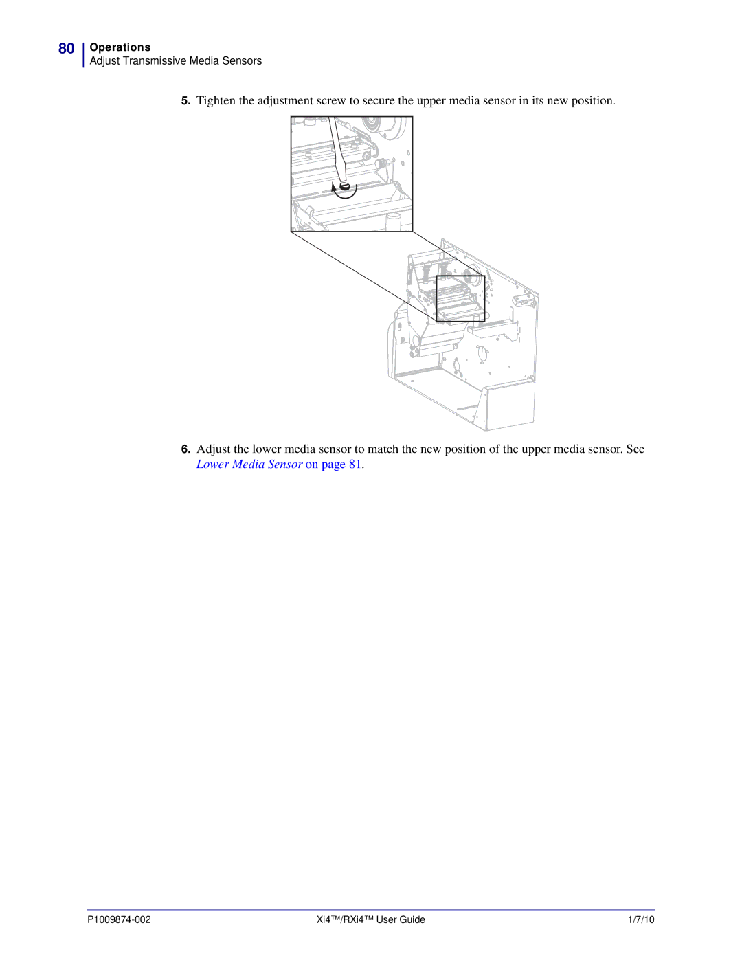 Zebra Technologies RXI4TM, 14080100200, 17080100200, 22080100000, 17280100000, 17080100000, 11680100001, 11680100201 Operations 