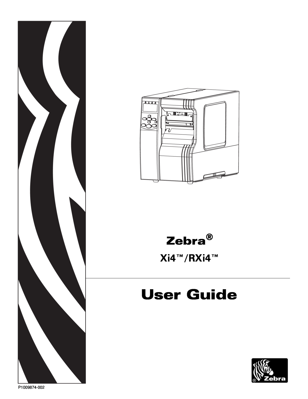 Zebra Technologies 14080100200, RXI4TM, 17080100200, 22080100000 manual User Guide, Zebra, Xi4/RXi4, P1009874-002 