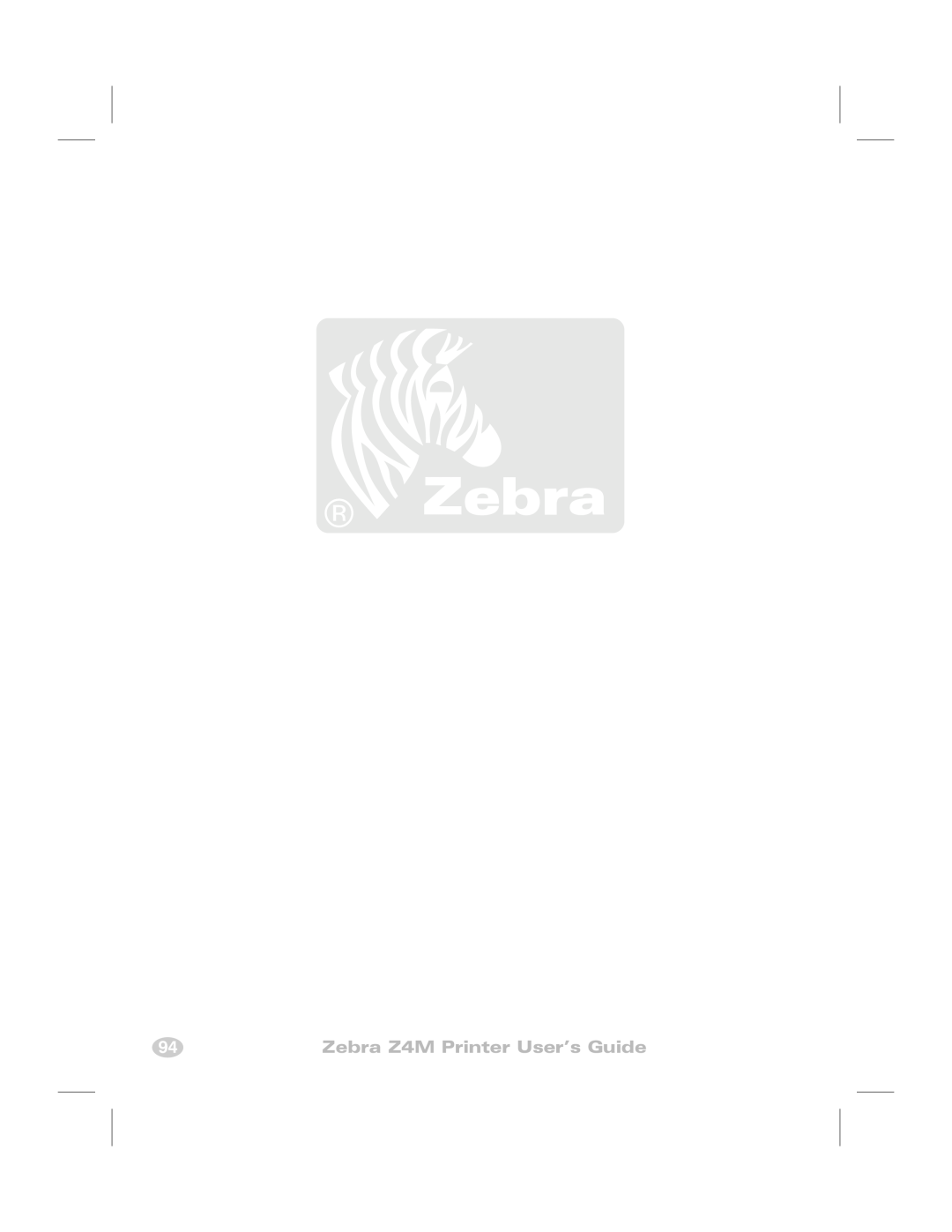 Zebra Technologies manual Zebra Z4M Printer User’s Guide 