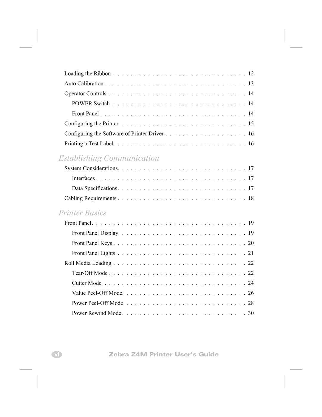 Zebra Technologies Z4M manual Establishing Communication 