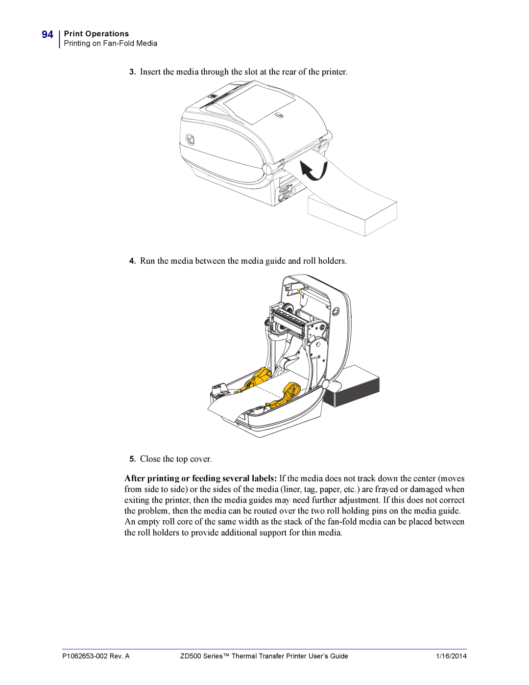 Zebra Technologies ZD500 manual Print Operations 