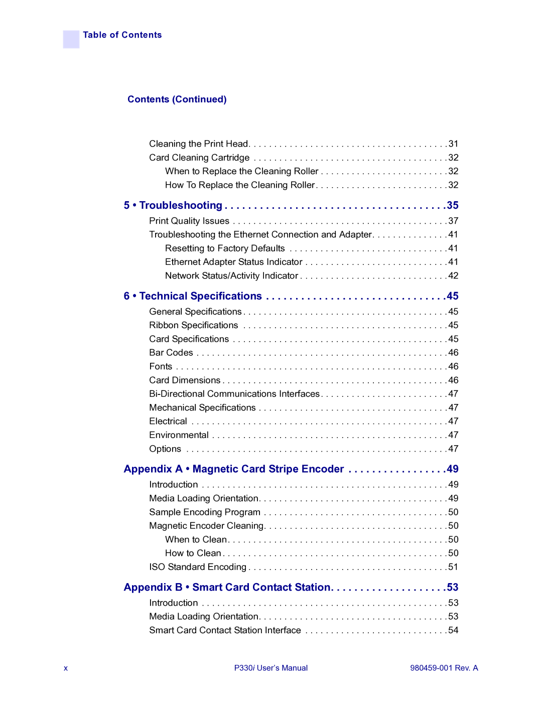 Zebra Technologies zebra p330 user manual Troubleshooting 