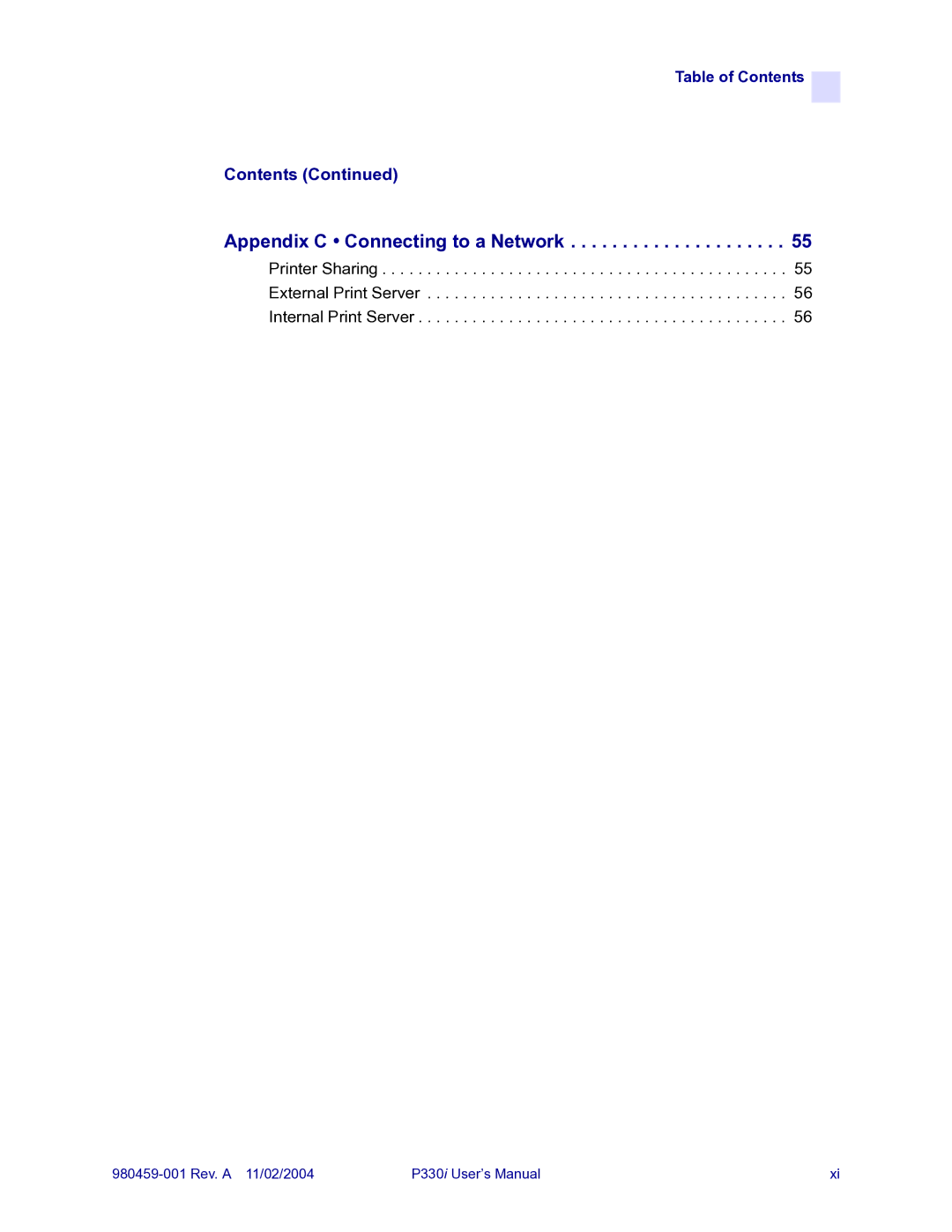 Zebra Technologies zebra p330 user manual Appendix C Connecting to a Network 