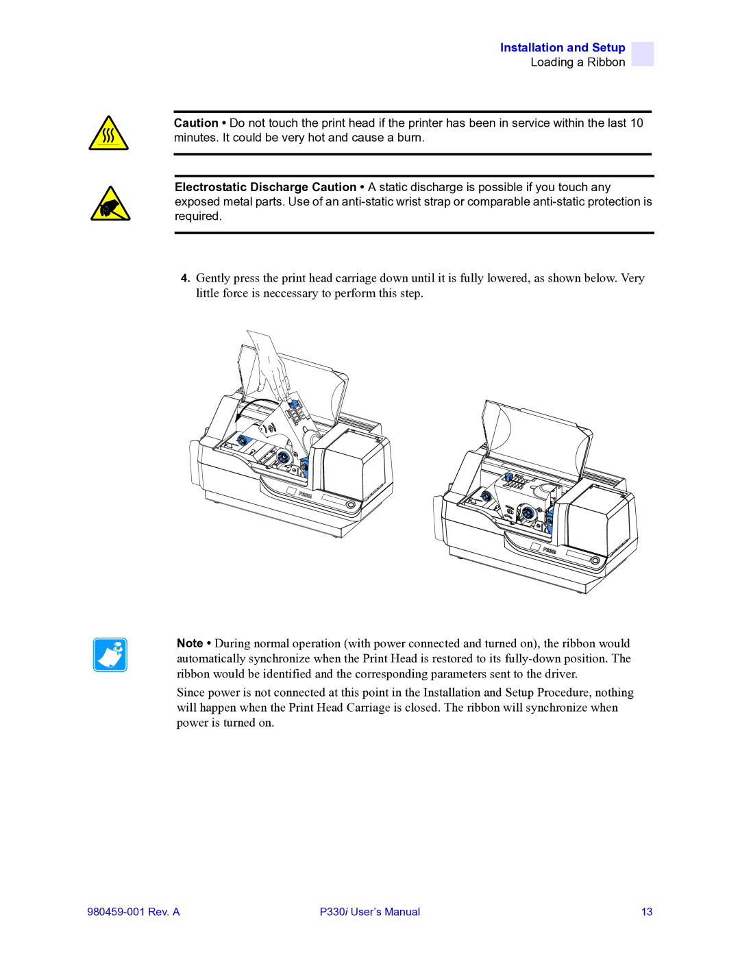 Zebra Technologies zebra p330 user manual Installation and Setup 