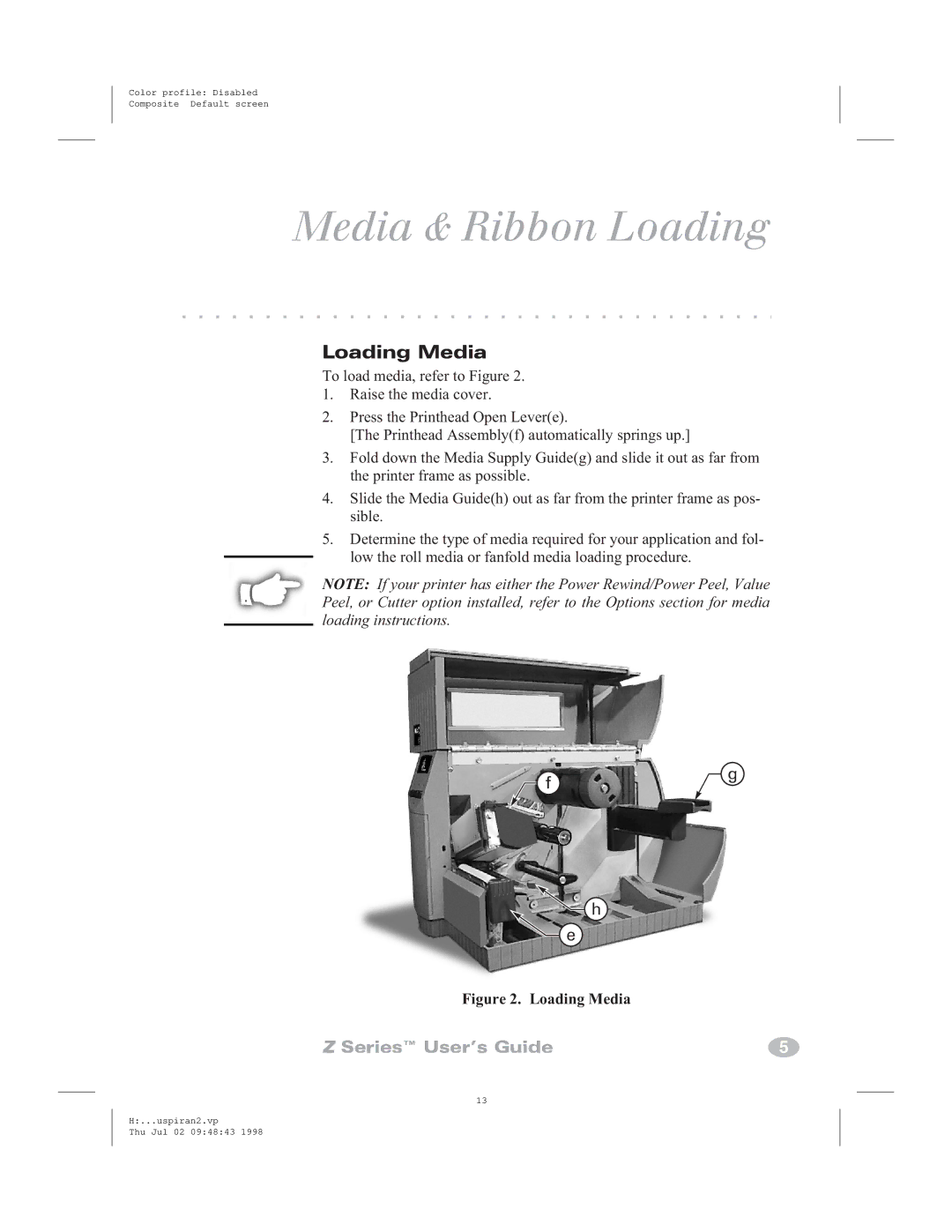 Zebra Technologies Zebra Z4000, Zebra Z6000 manual Media & Ribbon Loading, Loading Media 