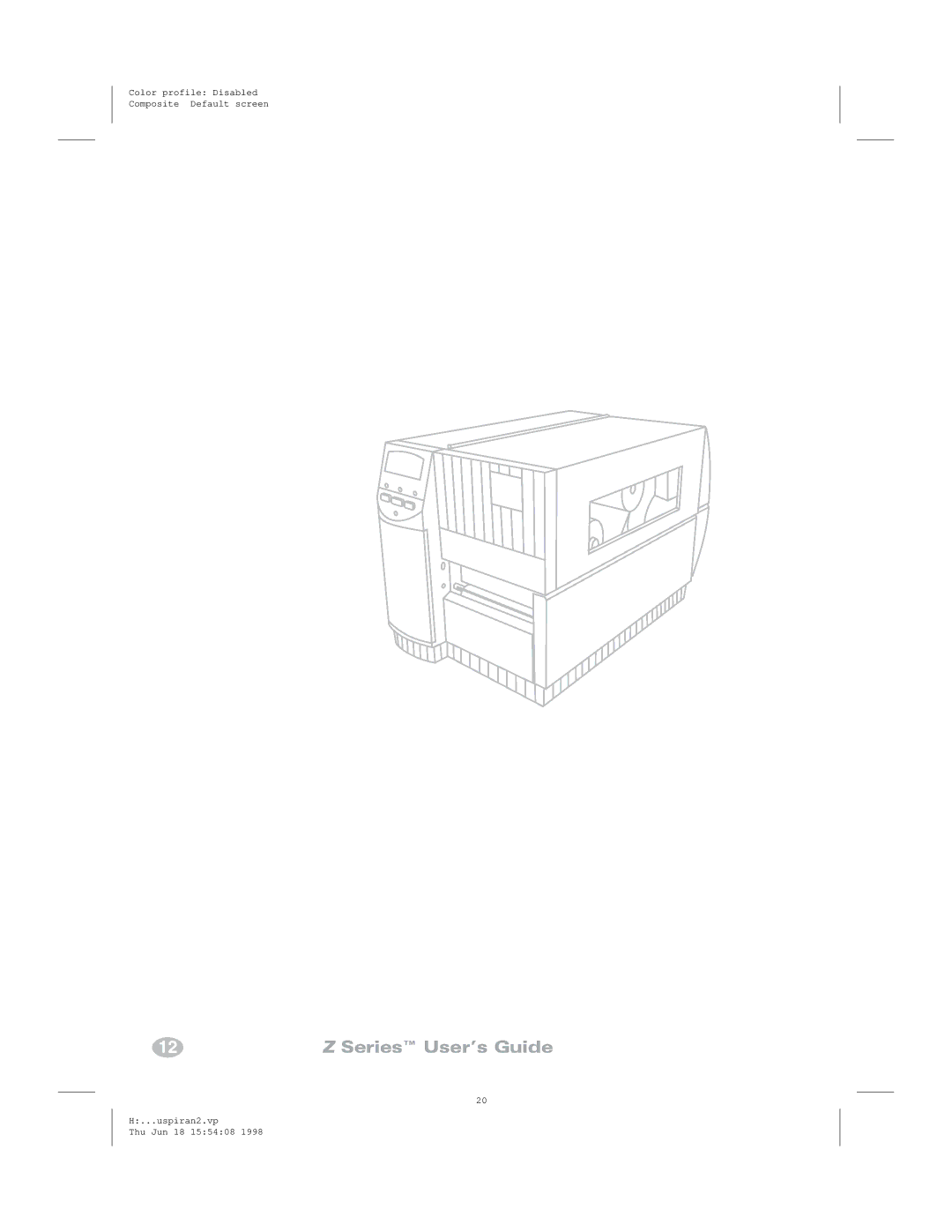 Zebra Technologies Zebra Z6000, Zebra Z4000 manual Uspiran2.vp Thu Jun 18 155408 