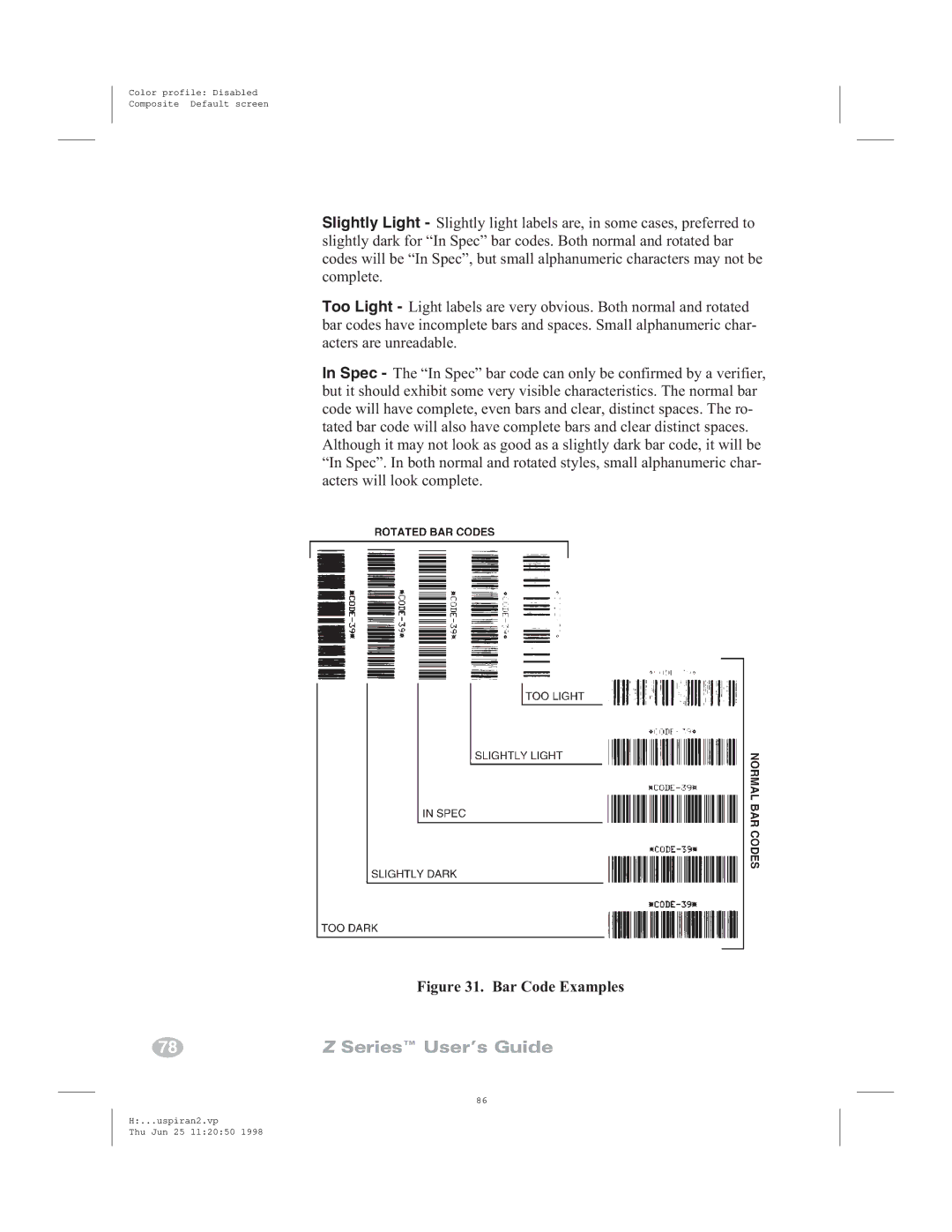 Zebra Technologies Zebra Z6000, Zebra Z4000 manual Bar Code Examples 