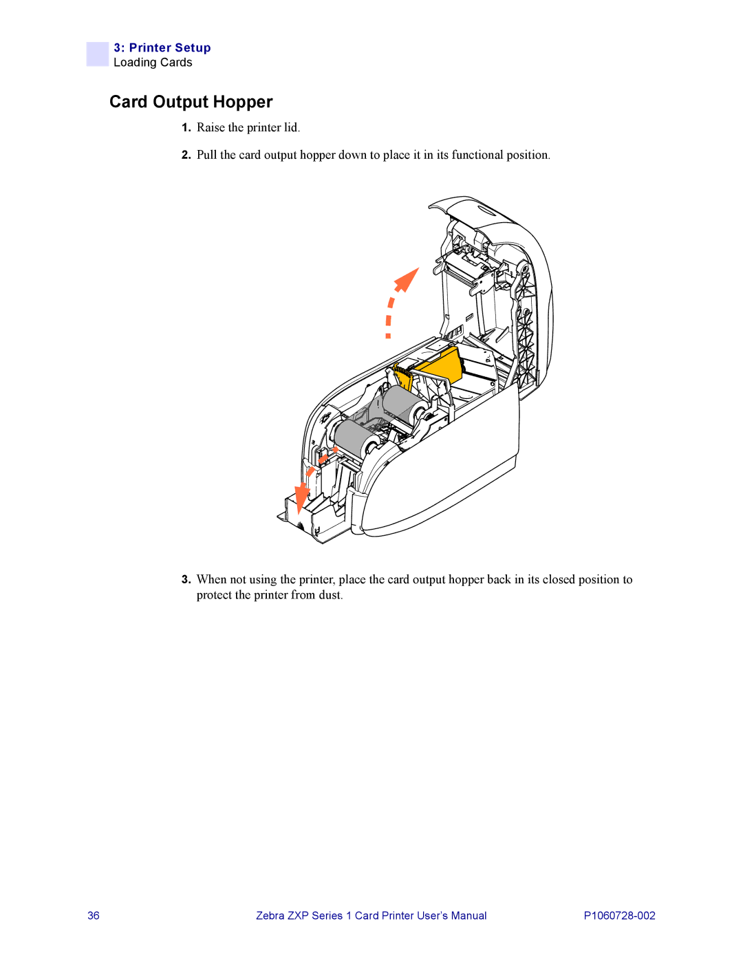 Zebra Technologies zebra zxp series 1 user manual Card Output Hopper 