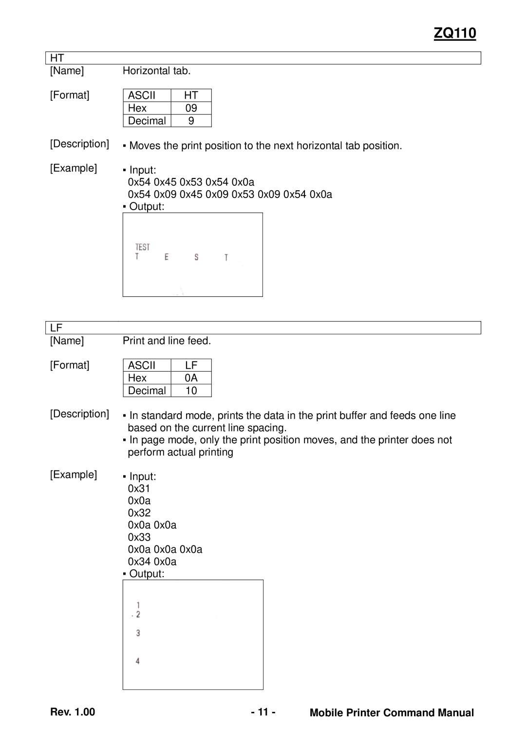 Zebra Technologies ZQ110 manual Ascii 